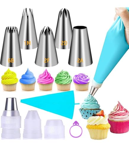 Amazon.com: Extra Large Piping Tips and Bags, 9FT 1B 2D 1M Icing